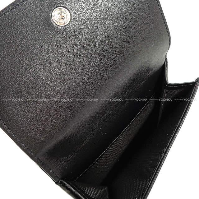 CHANEL シャネル カメリア エンボス フラップ 三つ折り コンパクト 財布 黒 ラムスキン AP0116 新品