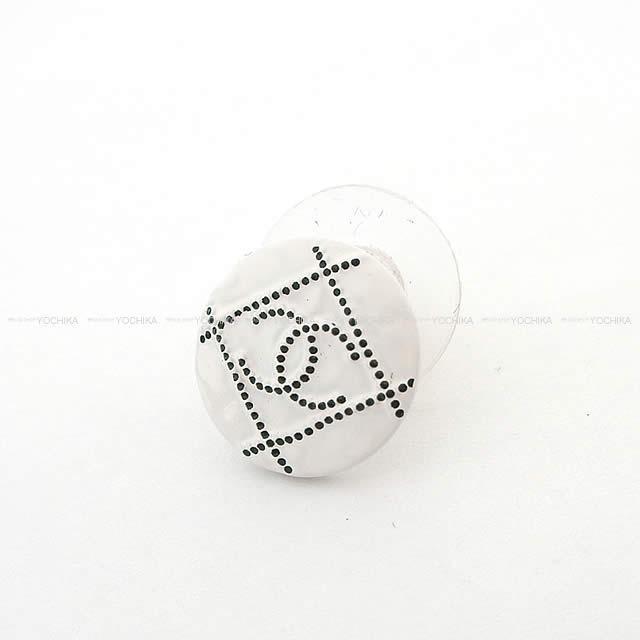 CHANEL シャネル マトラッセ ドット ココマーク サークル ピアス白  