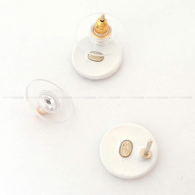 CHANEL シャネル マトラッセ ドット ココマーク サークル ピアス白 