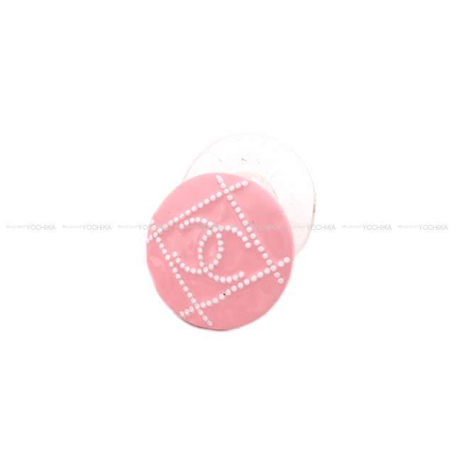 CHANEL シャネル マトラッセ ドット ココマーク サークル ピアス ピンク/白(ホワイト) AB1068 新品