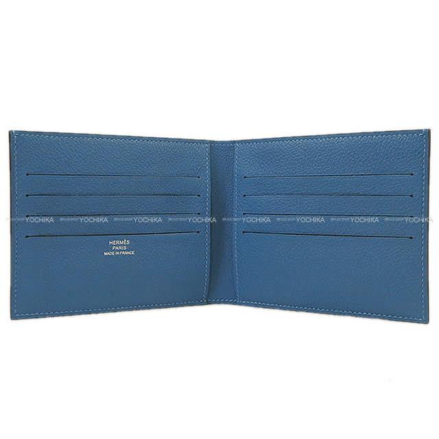 HERMES エルメス 二つ折 コンパクト 財布 シチズン ツイル "的の中心" ブルーアズール エバーカラー 新品