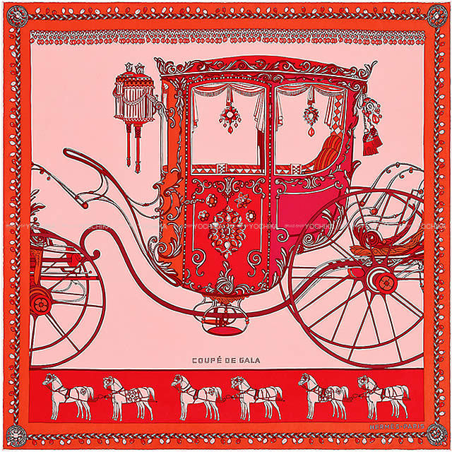 HERMES エルメス スカーフ カレ ウォッシュ 90 "クーペ・ドゥ・ガラ" ローズペール
