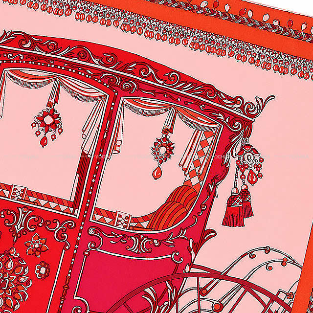 HERMES エルメス スカーフ カレ ウォッシュ 90 "クーペ・ドゥ・ガラ" ローズペール