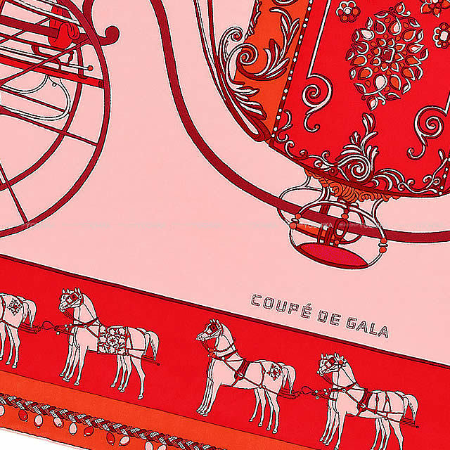 HERMES エルメス スカーフ カレ ウォッシュ 90 "クーペ・ドゥ・ガラ" ローズペール
