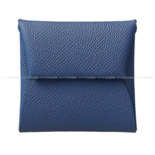 HERMES エルメス バスティア ヴェルソ コインケース ブルーブライトンXブルーイズミール エプソン シルバー金具 新品