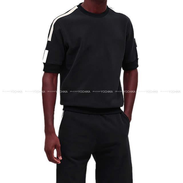 19春夏 新作 Hermes エルメス メンズ スウェット 半袖 ハーフパンツ 上下セット ジョギング Tシャツ マリンx白 ホワイト コットン100 新品