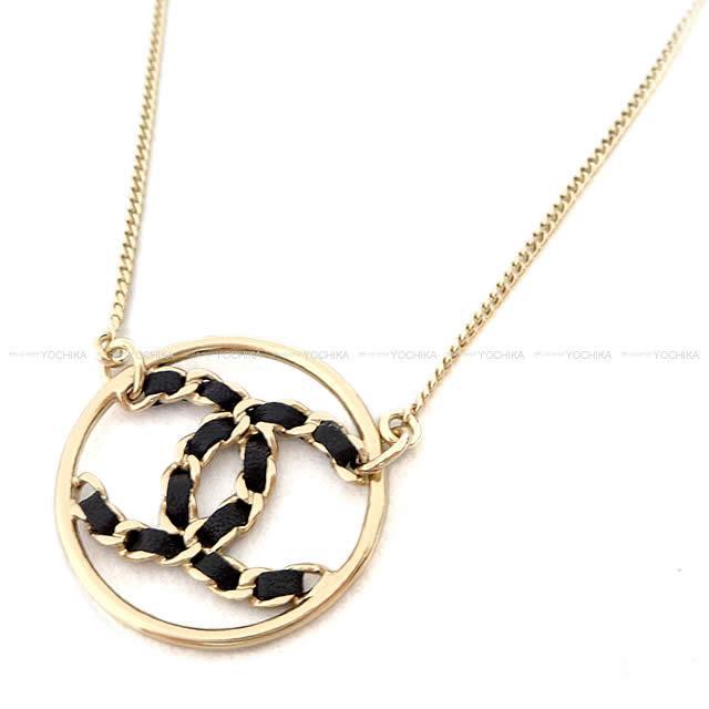 CHANEL シャネル ビッグ ココマーク サークル チェーン ネックレス 黒(ブラック)Xゴールド AB0558 新品