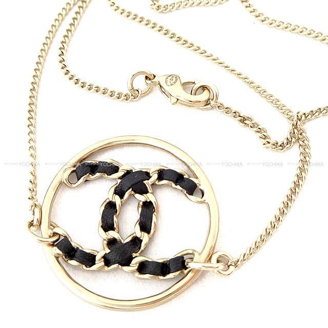 CHANEL シャネル ビッグ ココマーク サークル チェーン ネックレス 黒(ブラック)Xゴールド AB0558 新品