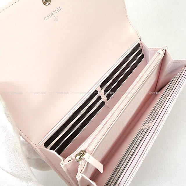 CHANEL シャネル ドーヴィル ファスナー付フラップ 長財布 ローズクレール ナイロンキャンバス A80053 新品未使用