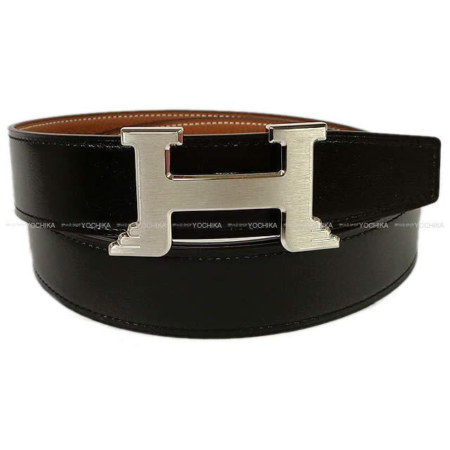 HERMES エルメス メンズ "コンスタンス 32" ペガサス リバーシブル Hベルト #105 黒