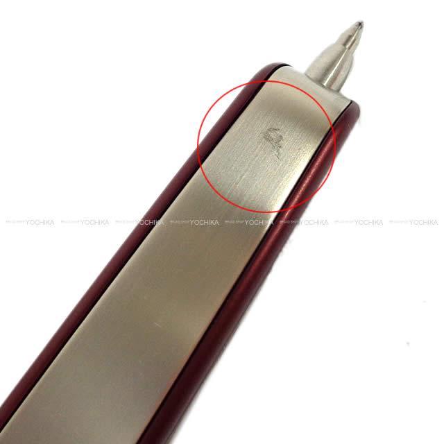 Hermes エルメス ボールペン ノーチラス レザーケース付き ルージュアッシュ 無垢アルミニウム ステンレス マットシルバー 新品同様 中古