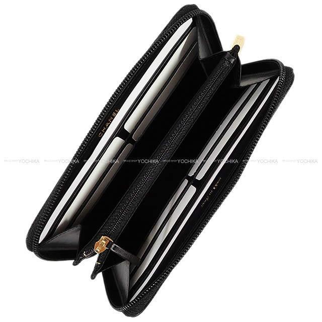 CHANEL シャネル ココマーク ダブルステッチ ラウンドファスナー 長財布 黒(ブラック) A50071 新品