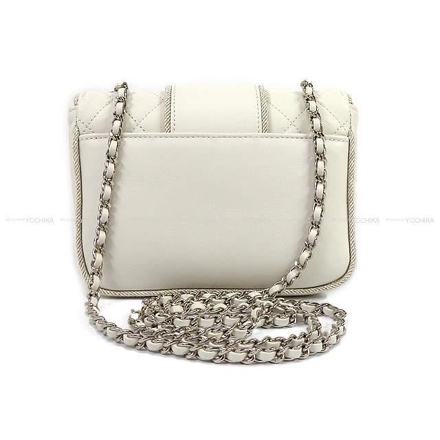 2019年春夏 新作 CHANEL シャネル マトラッセ ミニ パイピング チェーンショルダーバッグ 白(ホワイト)