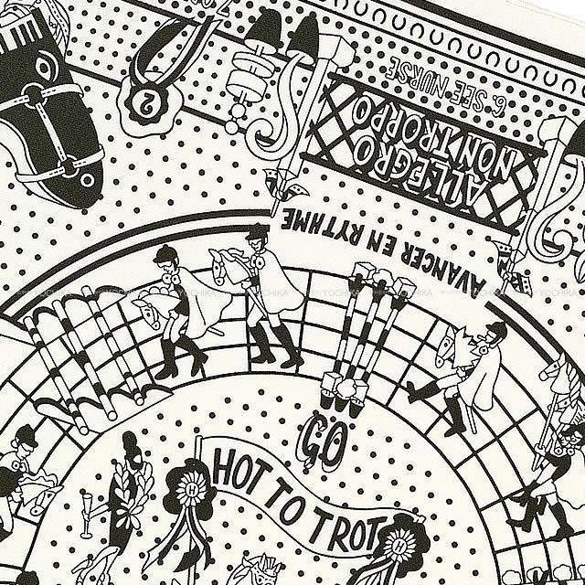 エルメス バンダナ カレ55 シルク アップ バンダナ 白 ホワイト X黒 ブラック シルク100 新品