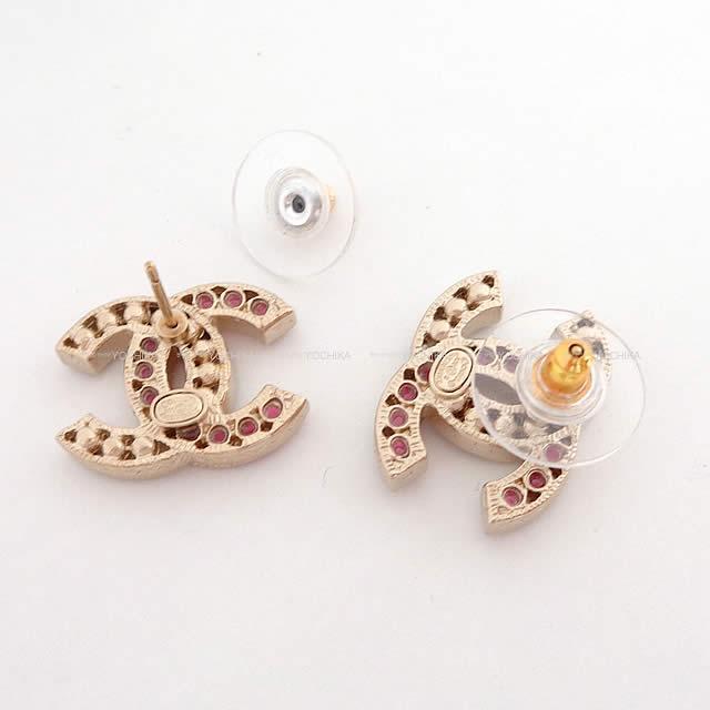 CHANEL シャネル グラスストーン＆パール ココマーク バイカラー