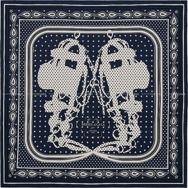 2018年 秋冬 HERMES エルメス バンダナ カレ55 "ブリッド・ドゥ・ガラ" マリン