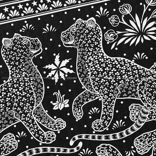 2019年春夏 新作 HERMES エルメス バンダナ カレ55 "レオパード" 黒(ブラック)X白(ホワイト)