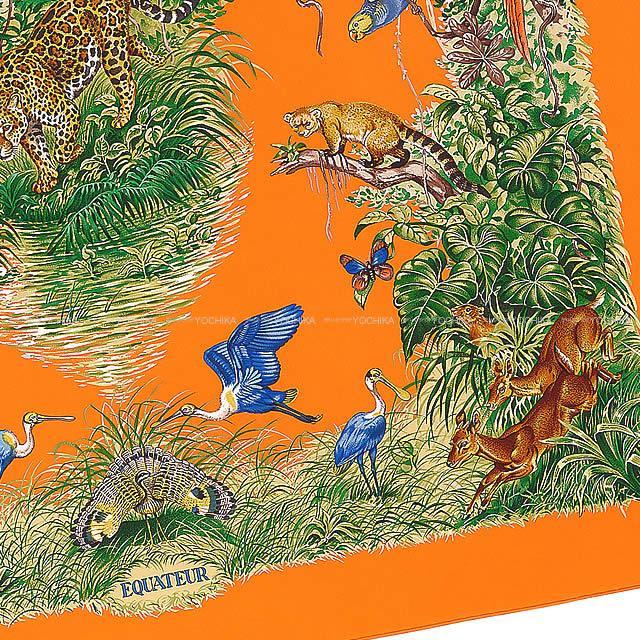 2019年 春夏 新作 HERMES エルメス スカーフ カレ90 ウォッシュ "赤道直下" オレンジ