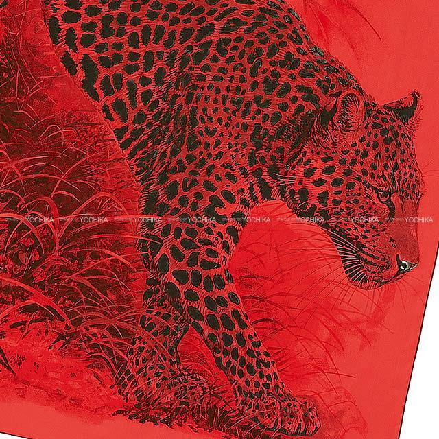 2018年春夏 HERMES エルメス ショール カレ140 "パンテラ・パルドゥス" ルージュ