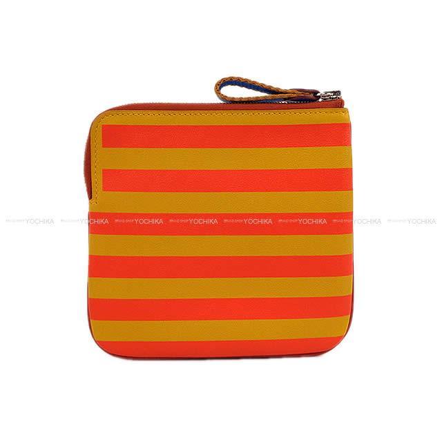 HERMES エルメス ミニポーチ "カレ ポケット ポーチ" ローズエテXジョーヌアンブル スイフト 新品