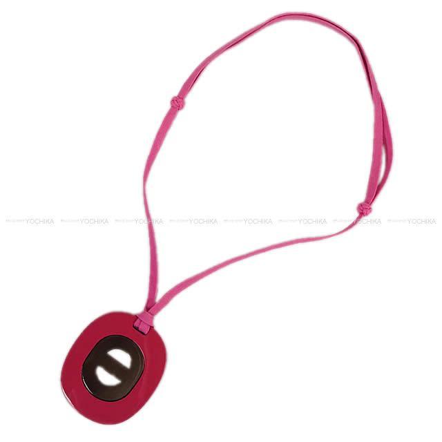 新品未使用 エルメス 禍々しい ホーン ペンダント ピンク バッファロー  