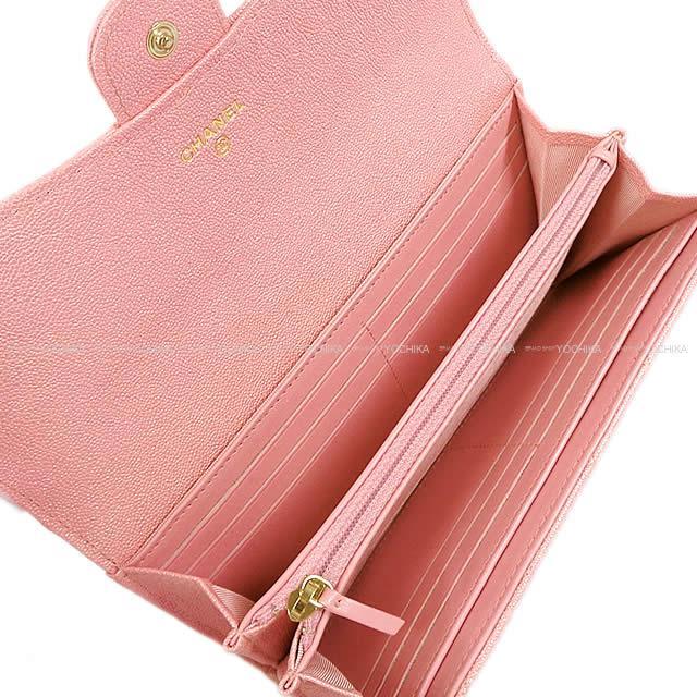 CHANEL シャネル マトラッセ ココマーク フラップ 長財布 メタリックピンク グレインドカーフ A80758 新品