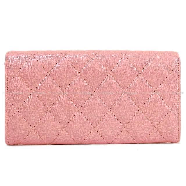 CHANEL シャネル マトラッセ ココマーク フラップ 長財布 メタリックピンク グレインドカーフ A80758 新品