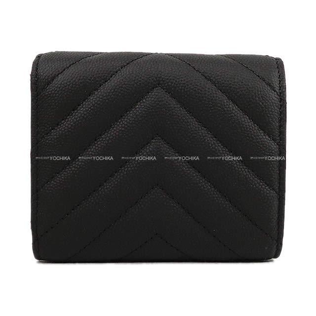 CHANEL シャネル シェヴロン キルティング 三つ折 コンパクト 財布 黒/ボルドー グレインドカーフ A81900 新品