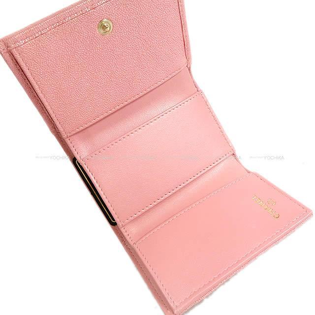 CHANEL シャネル マトラッセ オーロラシリーズ 三つ折 コンパクト 財布 ローズピンク A84401 新品