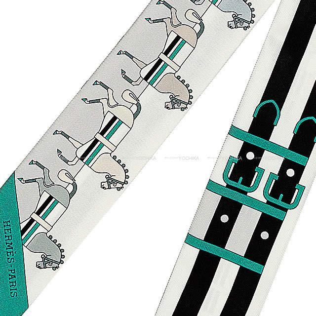 HERMES エルメス ツイリー スカーフ "ロカバール" ブラン/グリペルル/メンソール シルク100% 新品未使用