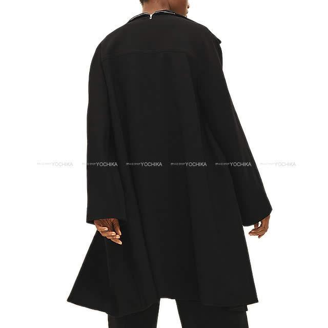 HERMES エルメス レディース  ダッフル ローブ コート 黒 #34 ウール100% 新品