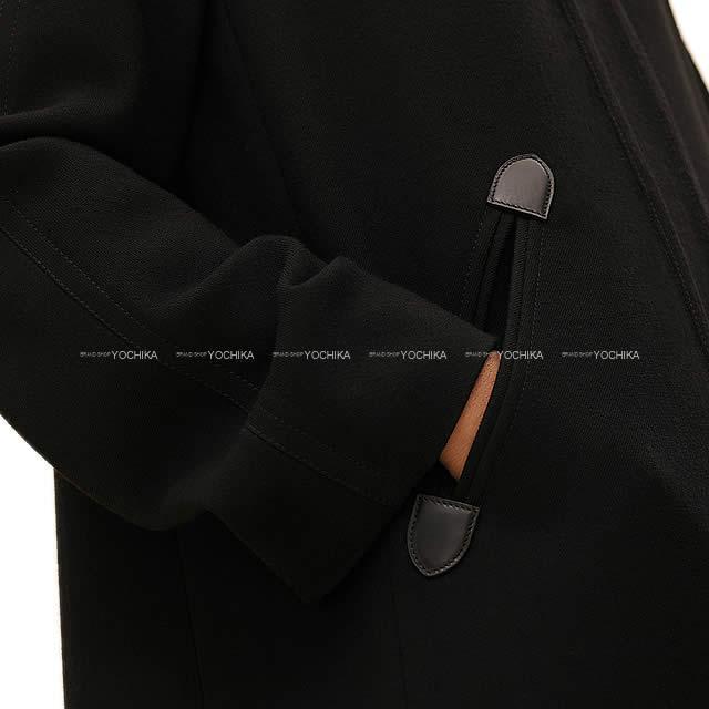 HERMES エルメス レディース  ダッフル ローブ コート 黒 #34 ウール100% 新品