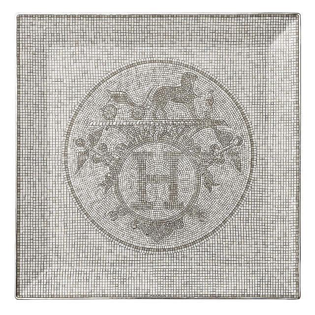 HERMES エルメス プレート モザイク ヴァンキャトル  プラチナ No.5 プ