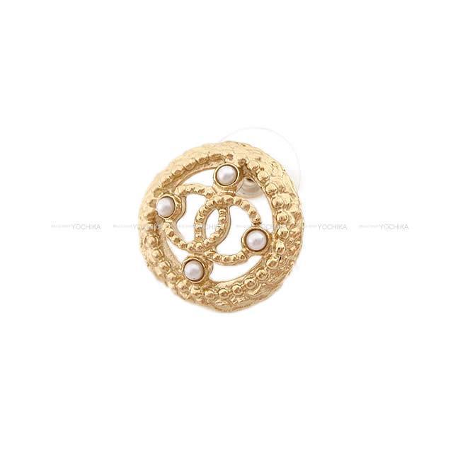 2018年 春夏 CHANEL シャネル ラウンド ココマーク ヴィンテージ パール ピアス ゴールド A99388 新品
