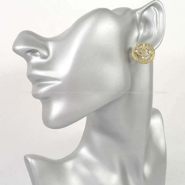 2018年 春夏 CHANEL シャネル ラウンド ココマーク ヴィンテージ パール ピアス ゴールド A99388 新品