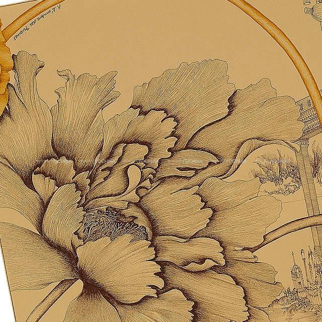2019年春夏 新作 HERMES エルメス スカーフ カレ90 "ピヴォワンヌの影" ベージュドールXマロン 新品