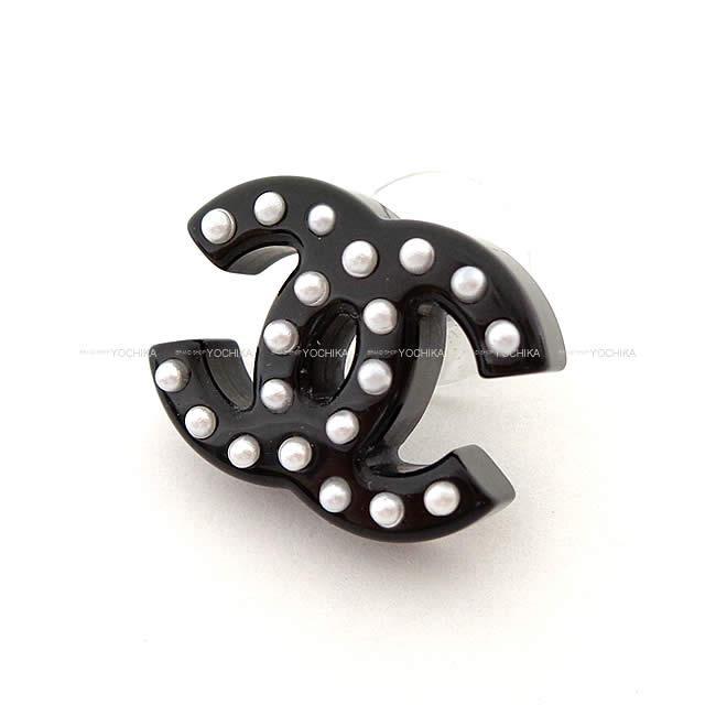 2019年春夏 新作 CHANEL シャネル キャンディ パールイン ココマーク ピアス 黒 AB1731 新品