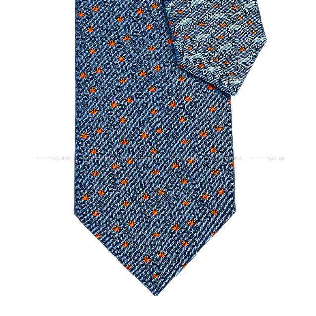 【お値打ち！】エルメス ネクタイ　HERMES オレンジ　グリーン　ブルー　3本 HERMES エルメス ネクタイ 