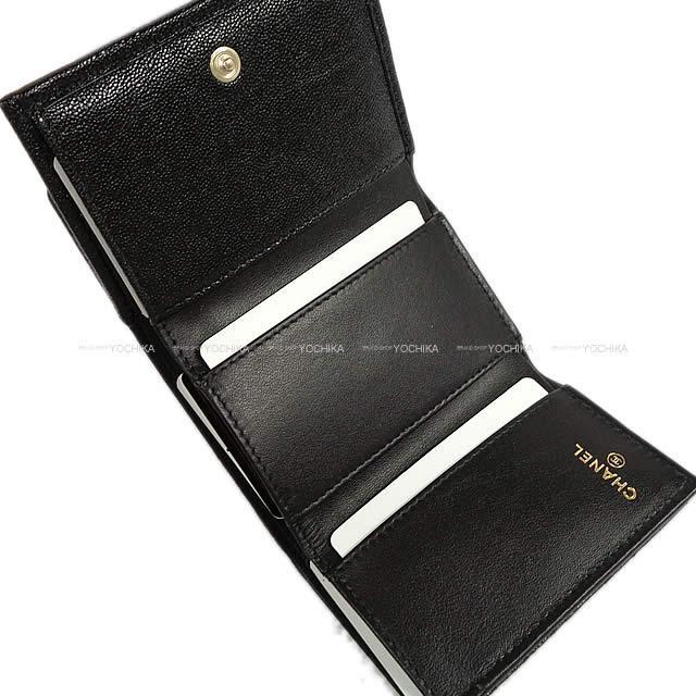 CHANEL シャネル ボーイシャネル シェヴロン 三つ折 コンパクト財布 黒(ブラック)  A84432 新品