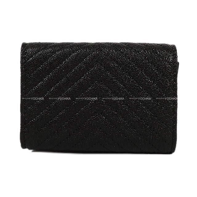 CHANEL シャネル ボーイシャネル シェヴロン 三つ折 コンパクト財布 黒(ブラック)  A84432 新品