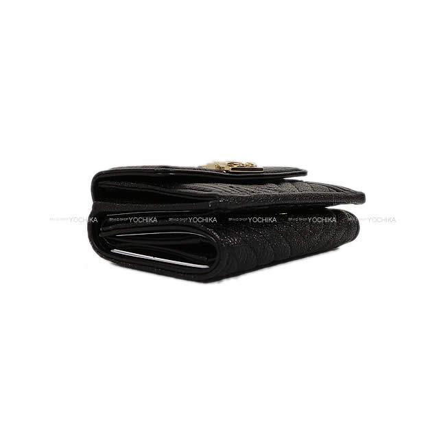 CHANEL シャネル ボーイシャネル シェヴロン 三つ折 コンパクト財布 黒(ブラック)  A84432 新品