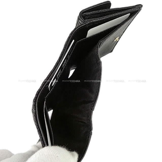 CHANEL シャネル ボーイシャネル シェヴロン 三つ折 コンパクト財布 黒(ブラック)  A84432 新品