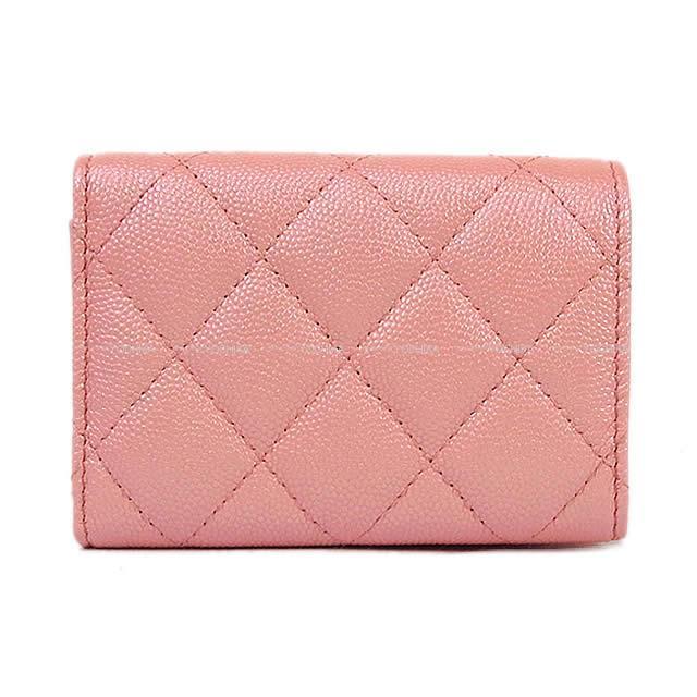 CHANEL シャネル マトラッセ オーロラ コンパクト 三つ折り 財布 ローズピンク AP0310 新品