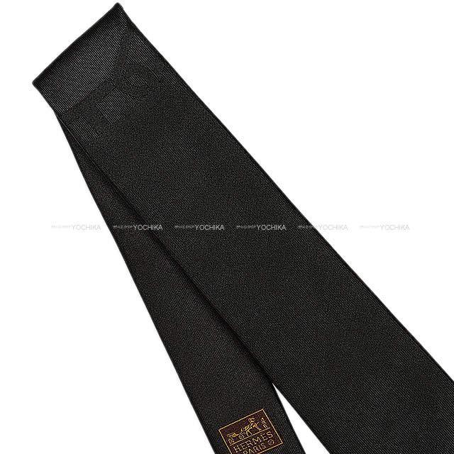 HERMES エルメス ネクタイ "マイヨン・プラース" 黒(ブラック) シルク100% 新品