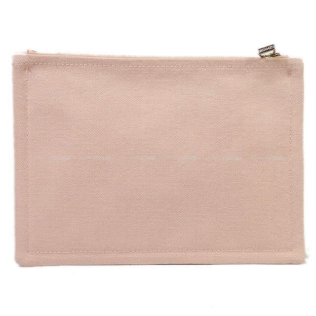HERMES エルメス フラットポーチ 刺繍 トラ "プティ フェラン" ローズ コットン100% 新品