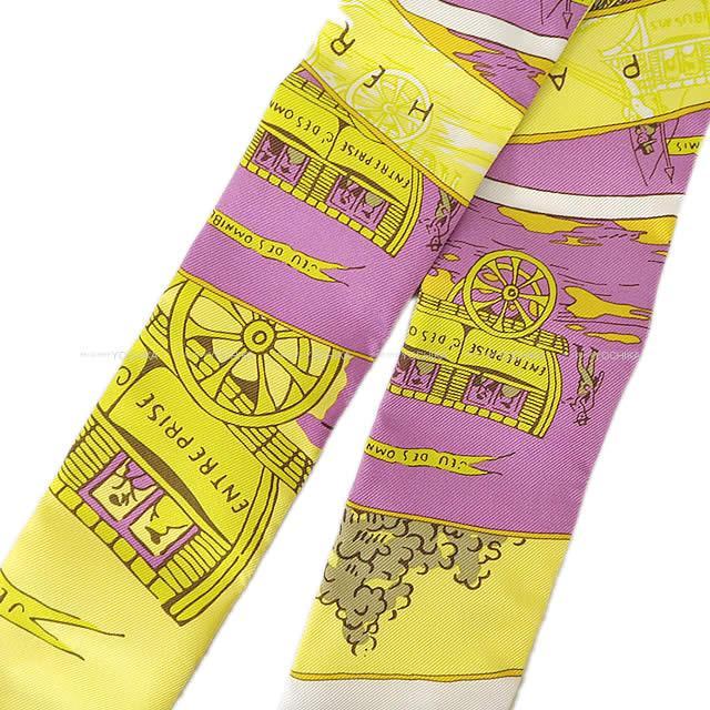 HERMES エルメス ツイリー スカーフ "オムンバスと白い貴婦人のゲーム" モーヴ