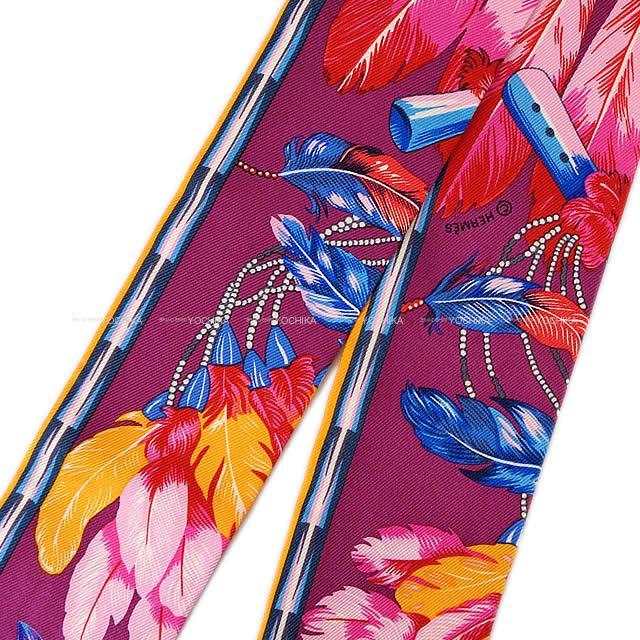 HERMES エルメス ツイリー スカーフ "ブラジル" プルーンXソレイユXインディゴ シルク100% 新品未使用