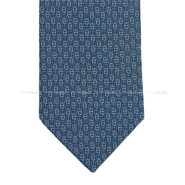 2019年 春夏 新作 HERMES エルメス ネクタイ "エジーヌ" 黒(ブラック)Xブルー