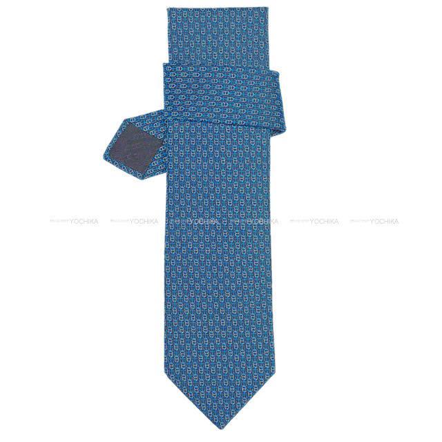 2019年 春夏 新作 HERMES エルメス ネクタイ "エジーヌ" 黒(ブラック)Xブルー