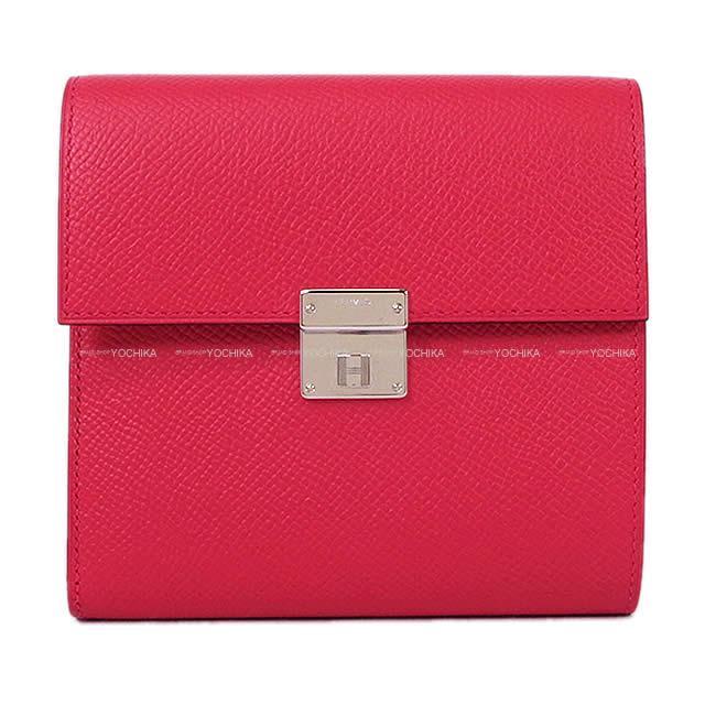 HERMES エルメス 三つ折 コンパクト 財布 "クリック 12" ミニカデナ付 ローズエクストリーム